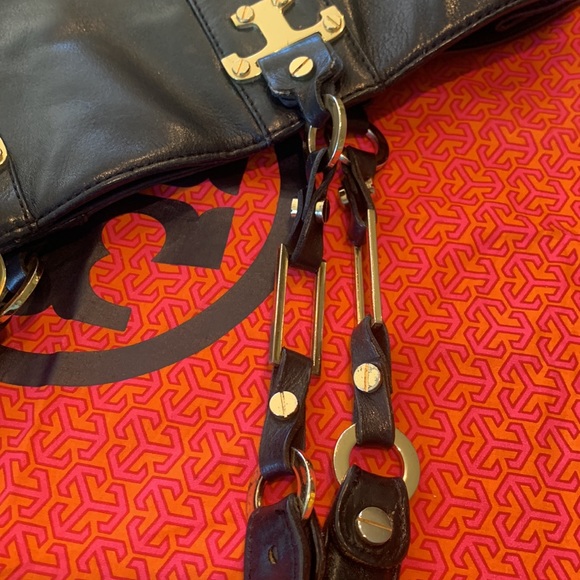 Tory Burch Black Nico East West Leather Tote with Gold Hardware - Picture 16 of 16